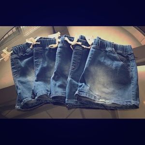 Drawstring denim shorts